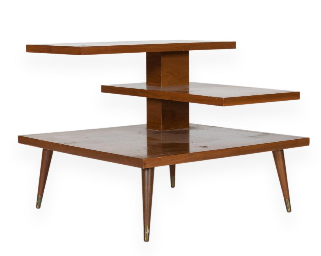Three Tier Walnut Side Table (1 of 4)