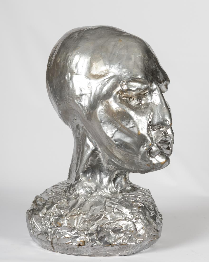 Mid Century Chrome Bust Sculpture (1 of 4)