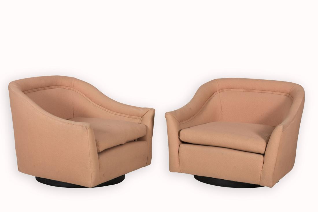 Pair John Stuart Swivel Lounge Chairs (1 of 3)