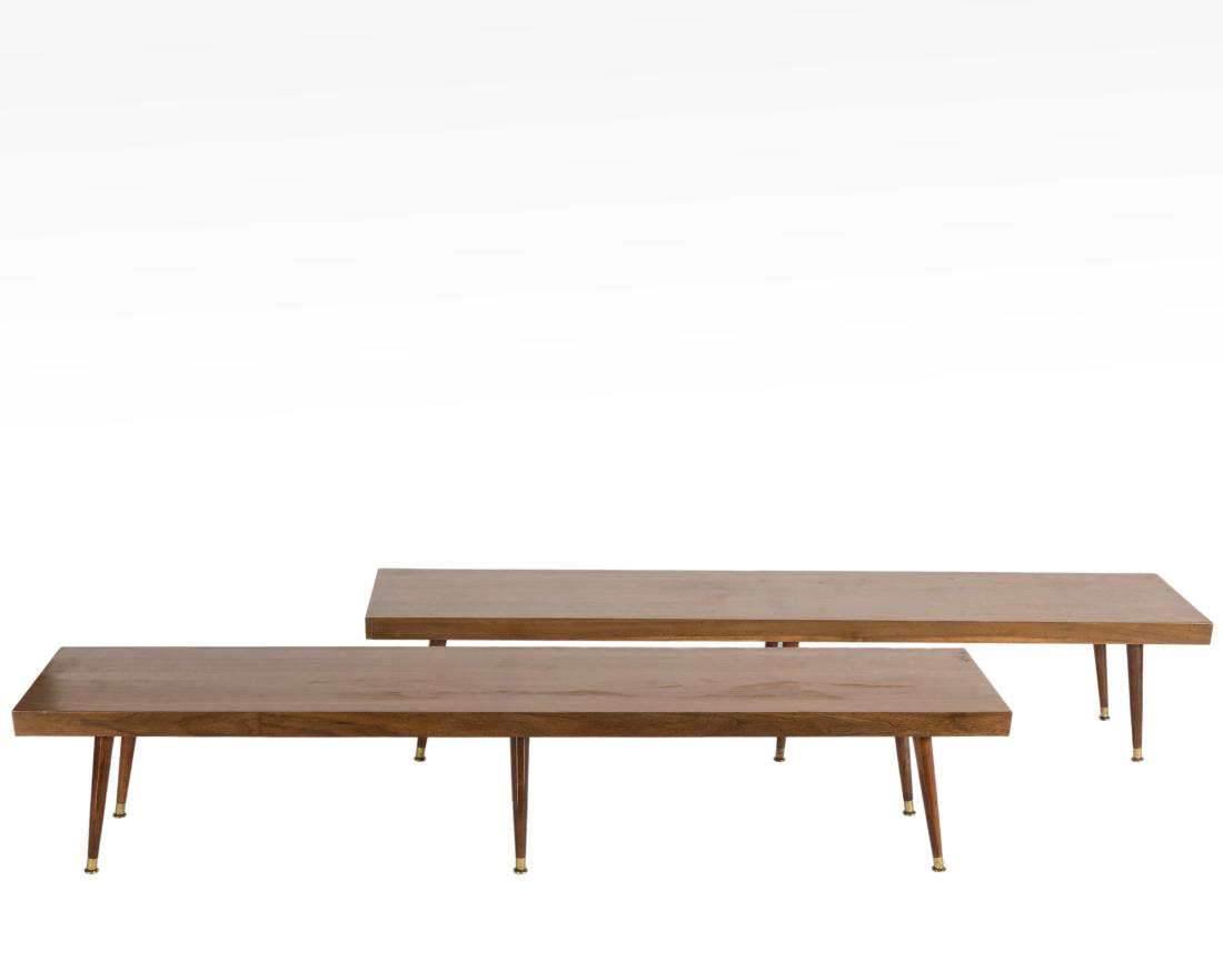 Pair Modern Walnut Benches (1 of 3)