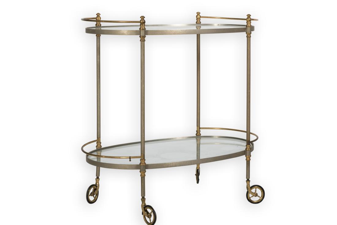 Steel, Brass and Glass Tea Cart (1 of 3)