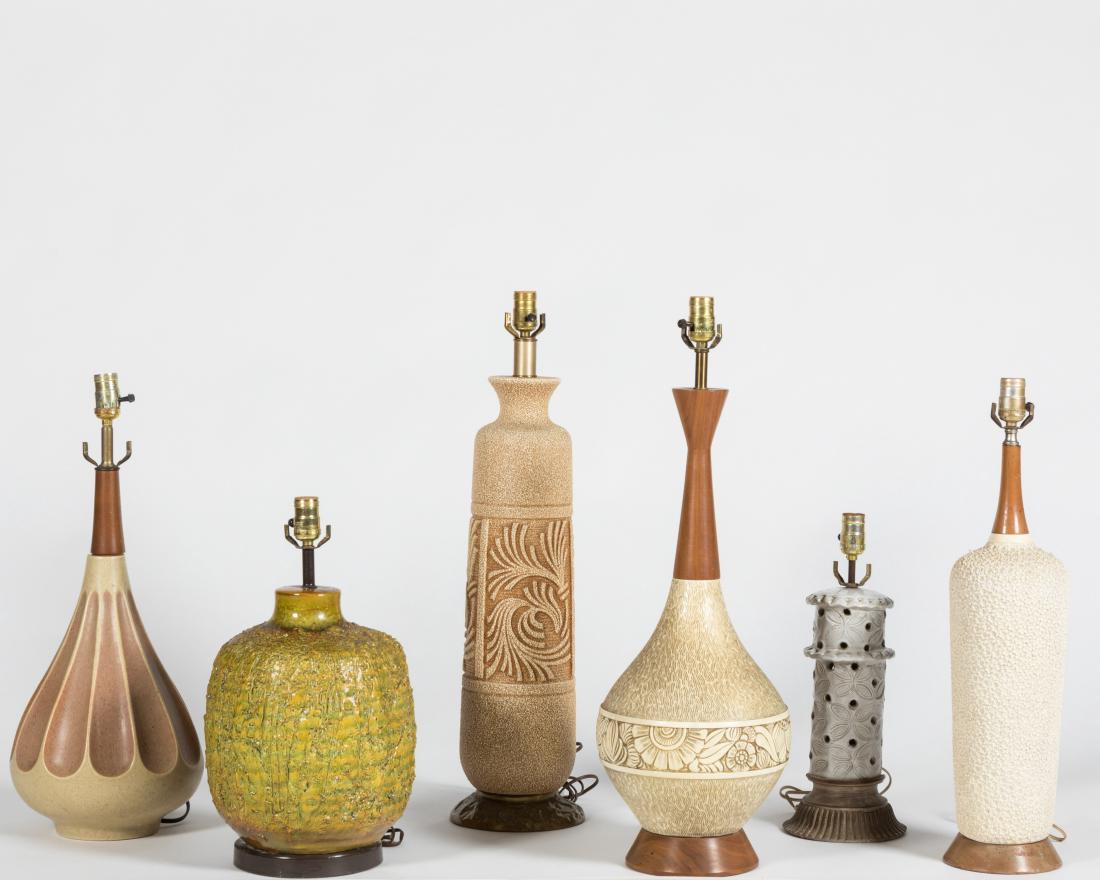 Six Danish Pottery Lamps (1 of 5)