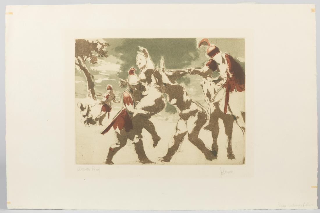 Jack Levine - Aquatint Etching - Artists Proof: Description - Signed aquatint etching titled Rape of the Sabine Women" by Jack Levine. Dimensions - Sheet - 13" x 20"
