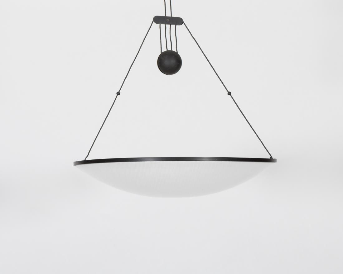Luceplan Italian Chandelier: Description - A Luceplan Italian modern chandelier. Dimensions - As photoed - 24" x 25" (adjustable)