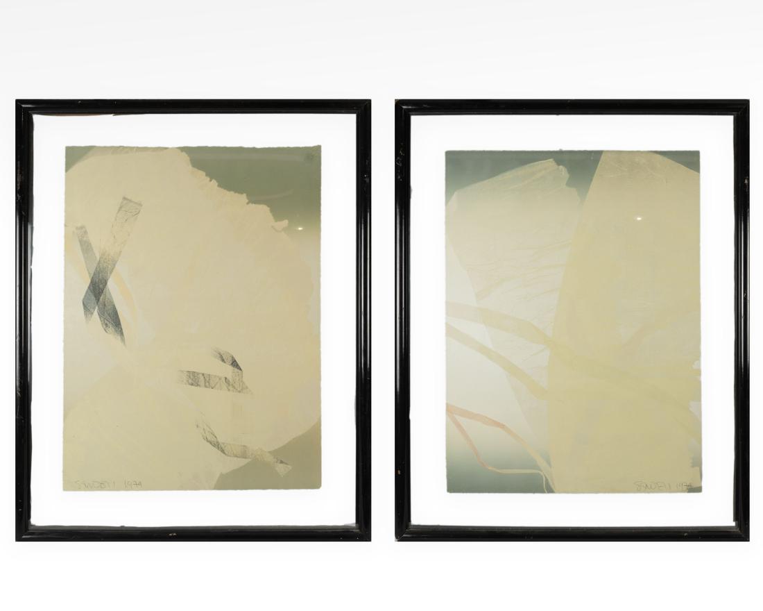 Pair Abstract Lithographs - Signed and Dated (1 of 9)