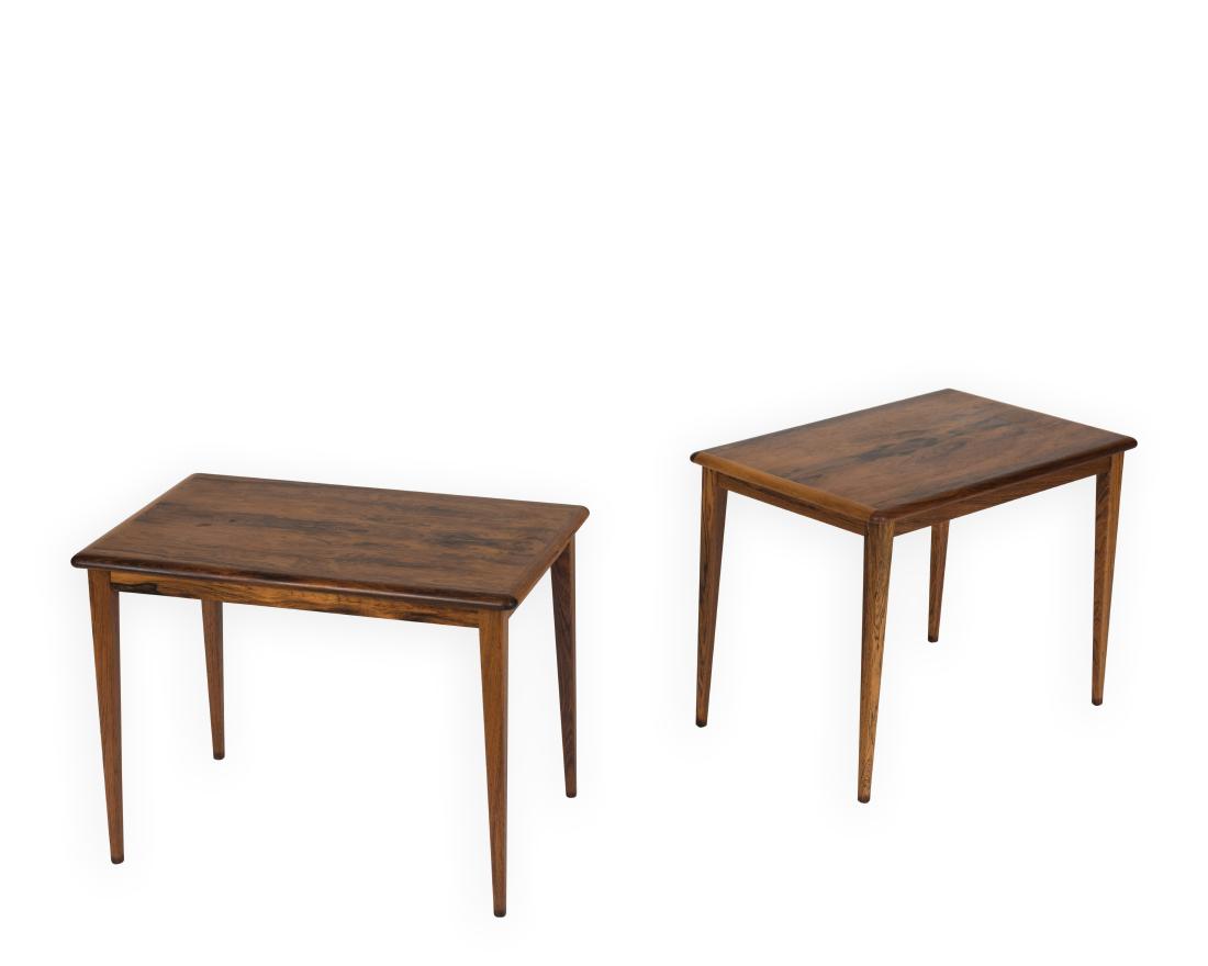 Pair Scandinavian Rosewood End Tables (1 of 6)