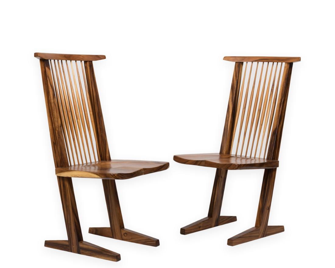 Pair Nakashima Style Chairs (1 of 6)