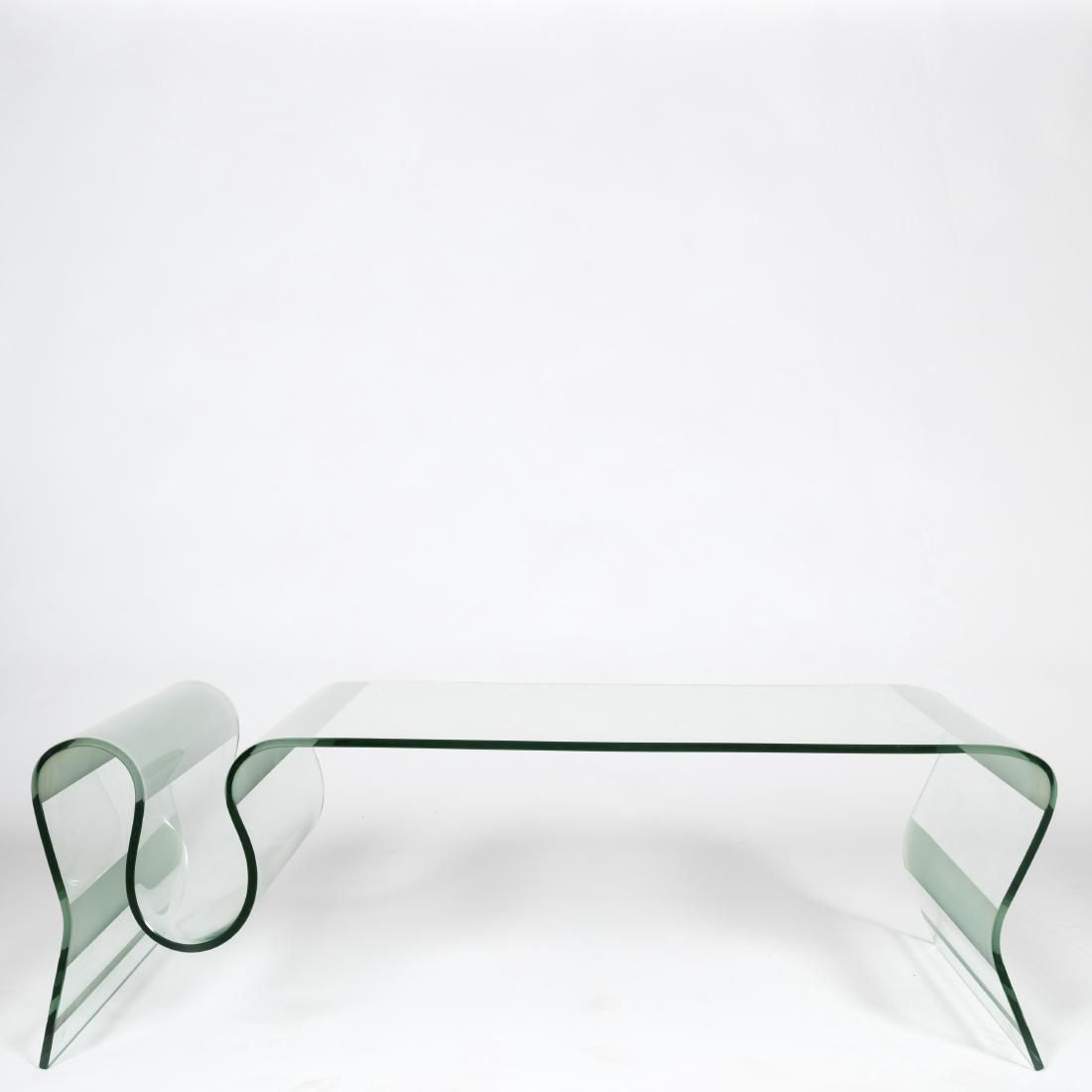 Glass Coffee Table w/ Built in Magazine Rack (1 of 4)