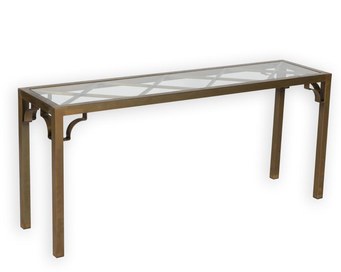 Brass and Glass Sofa Table (1 of 3)