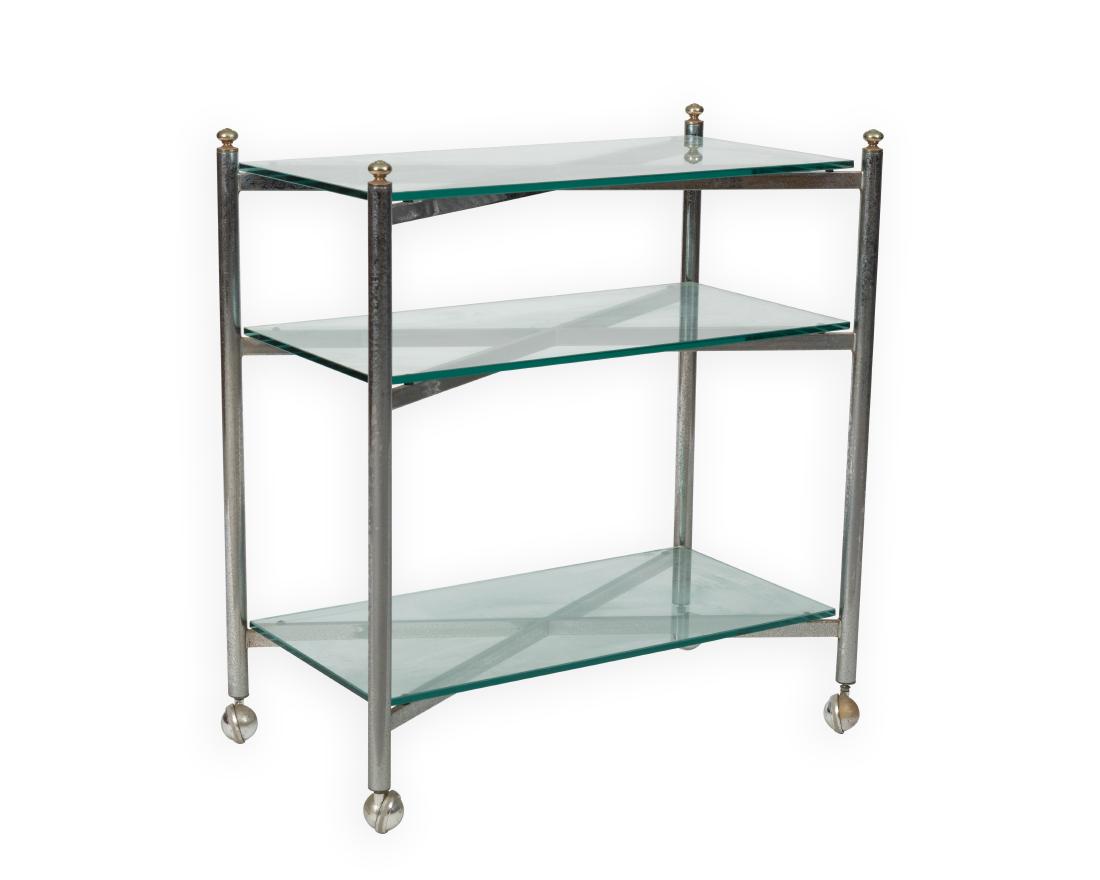 Three Tier Chrome and Glass Serving Cart (1 of 3)