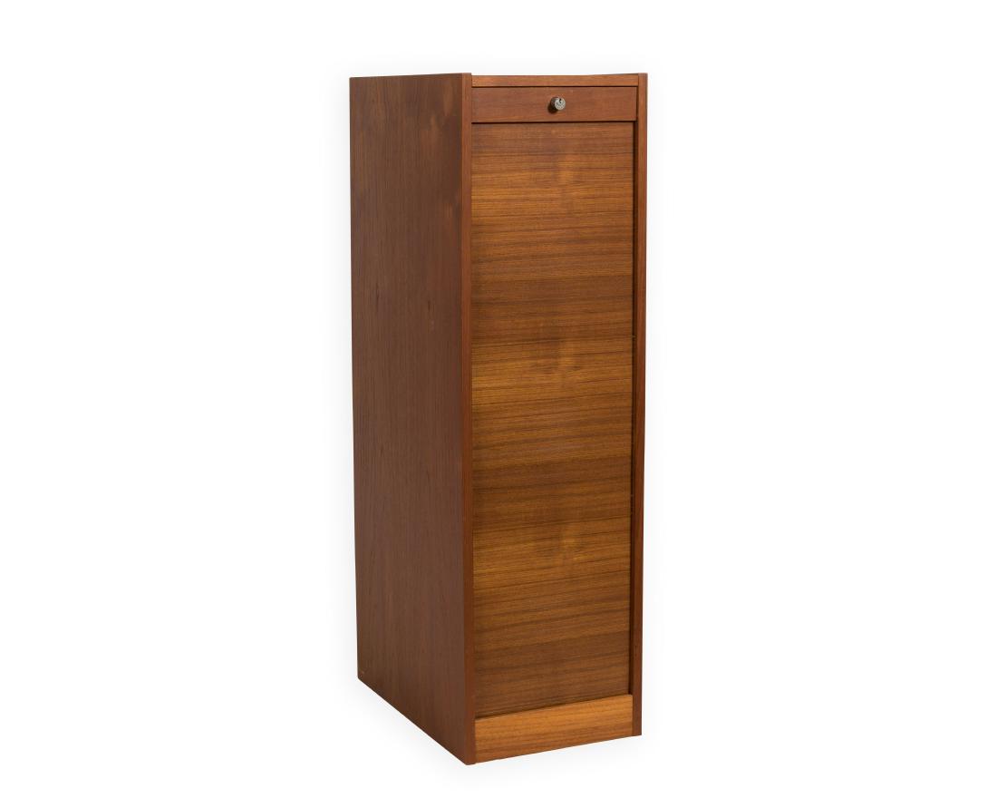 Teak Tambour Front File Cabinet (1 of 4)