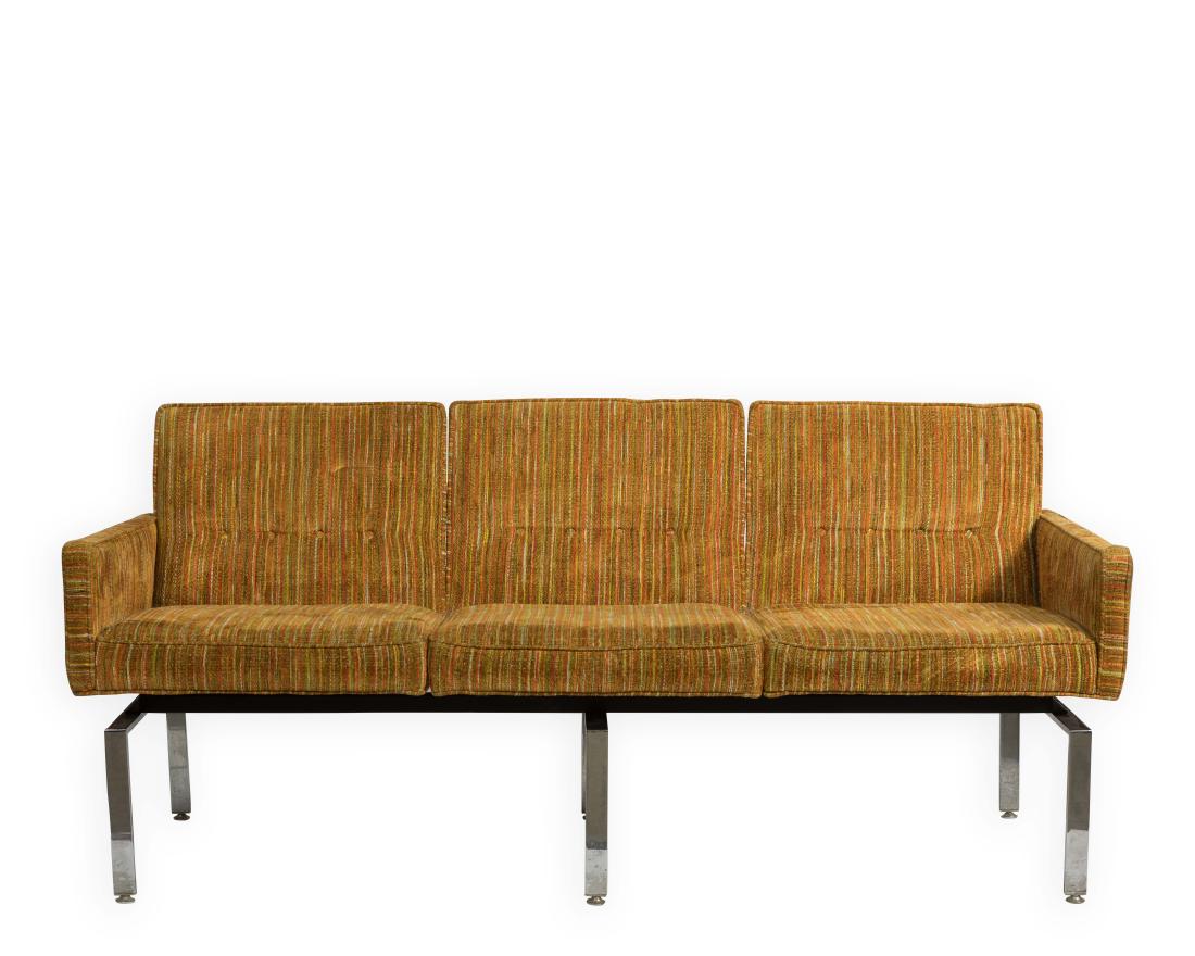 Mid Century Chrome Three Seat Sofa (1 of 3)