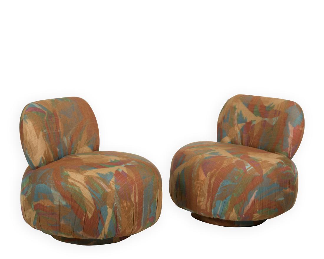 Pair Pouf Swivel Chairs (1 of 3)