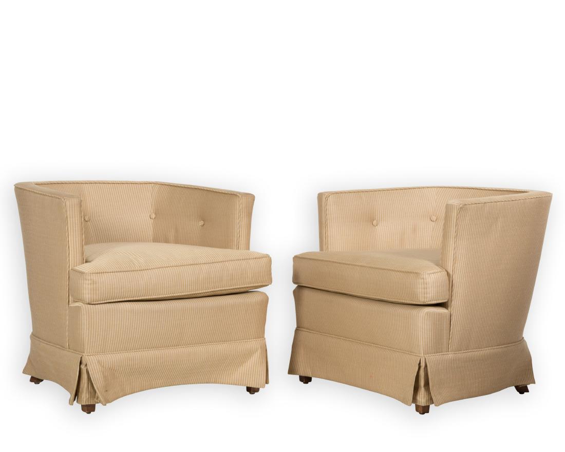 Pair Tufted Back Club Chairs (1 of 3)