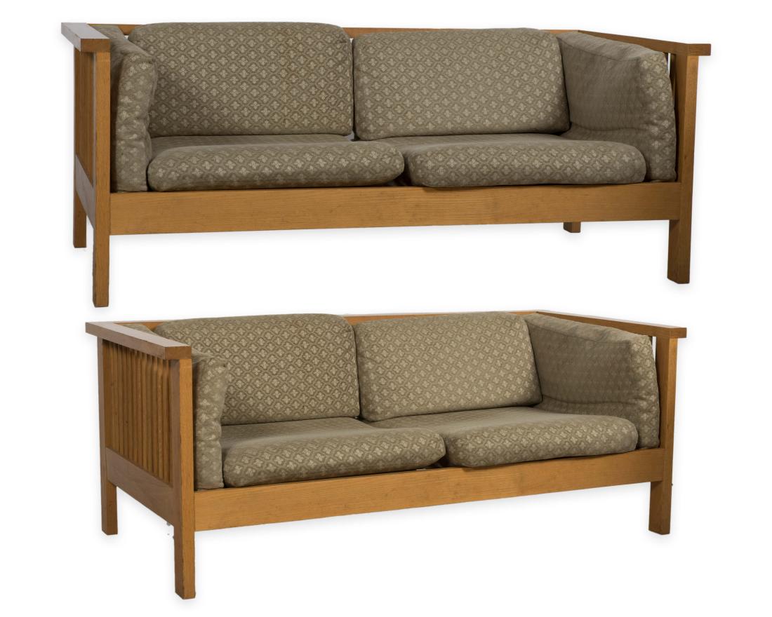 Pair Charles Webb Mission Style Loveseats (1 of 3)