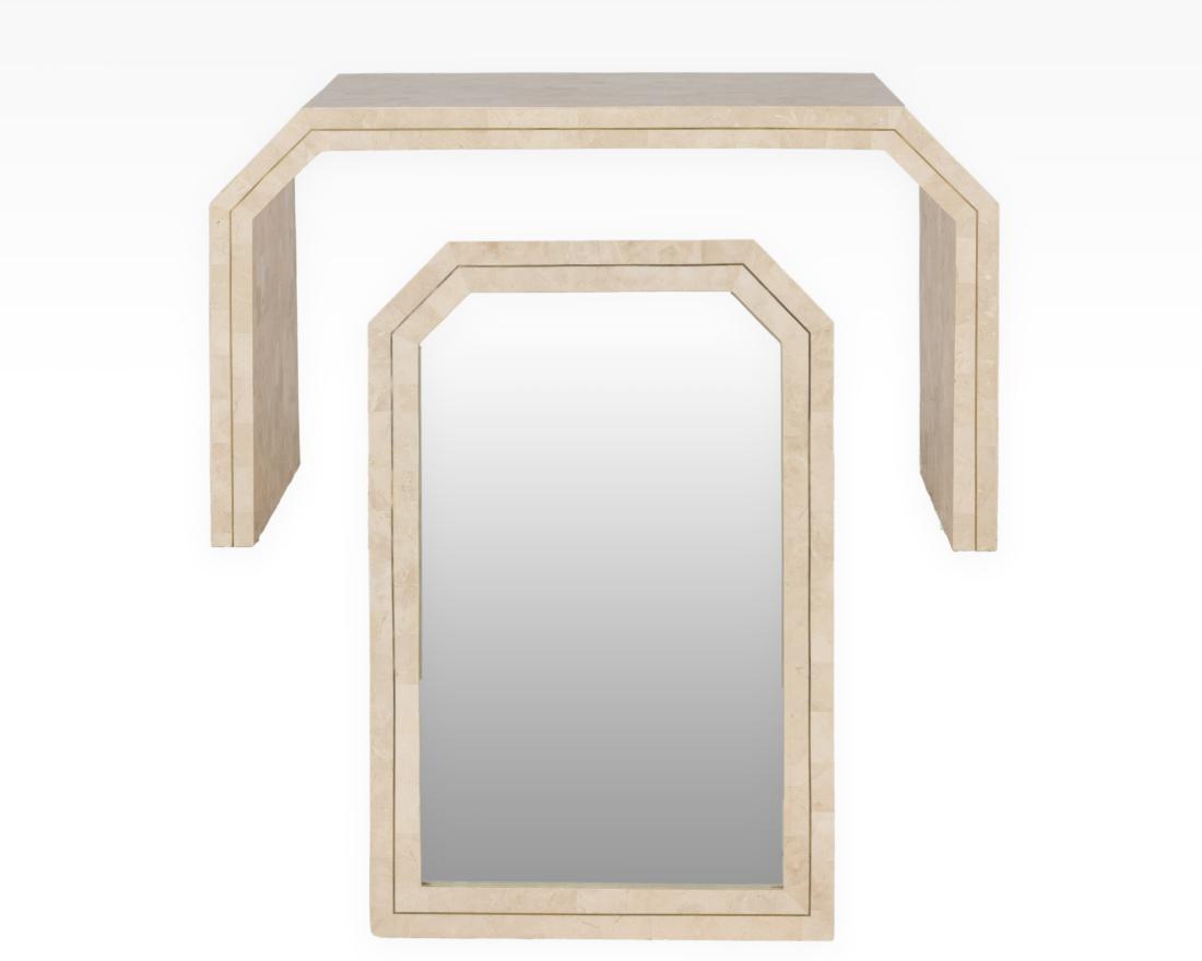 Tessellated Marble Console Table and Mirror (1 of 5)