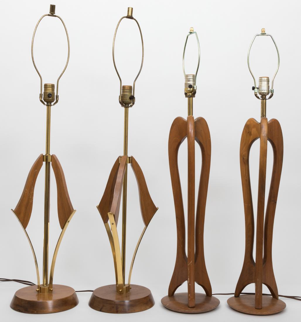 Two Pairs Danish Style Teak Lamps (1 of 5)