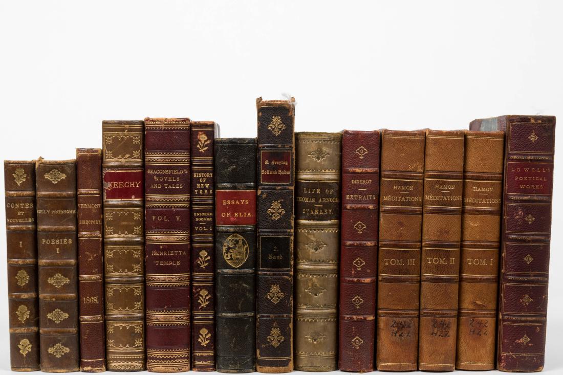 Group Antique Leather Bound Books - Fourteen (1 of 4)