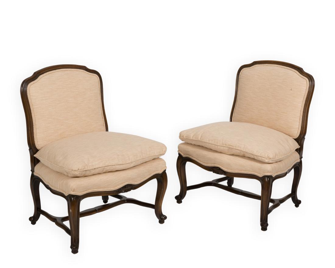 Pair French Slipper Chairs (1 of 5)
