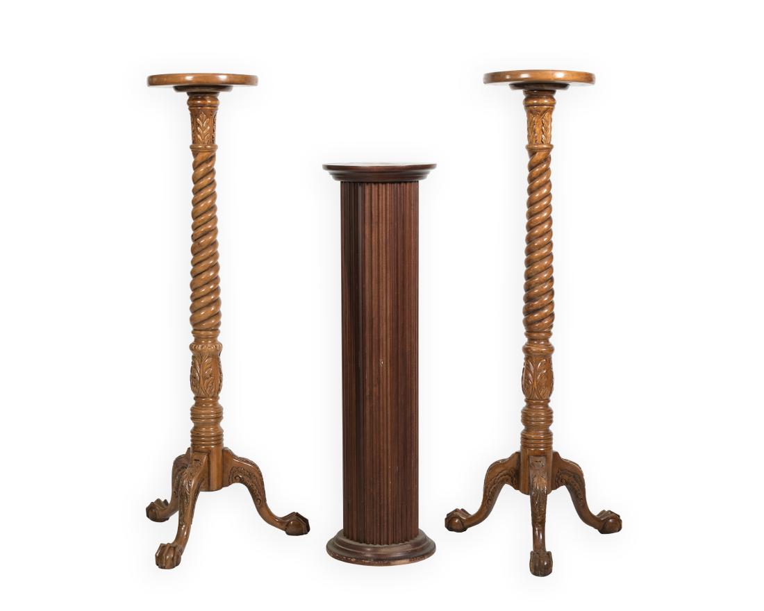 Pair Chippendale Style Fern Stands and Pedestal (1 of 1)