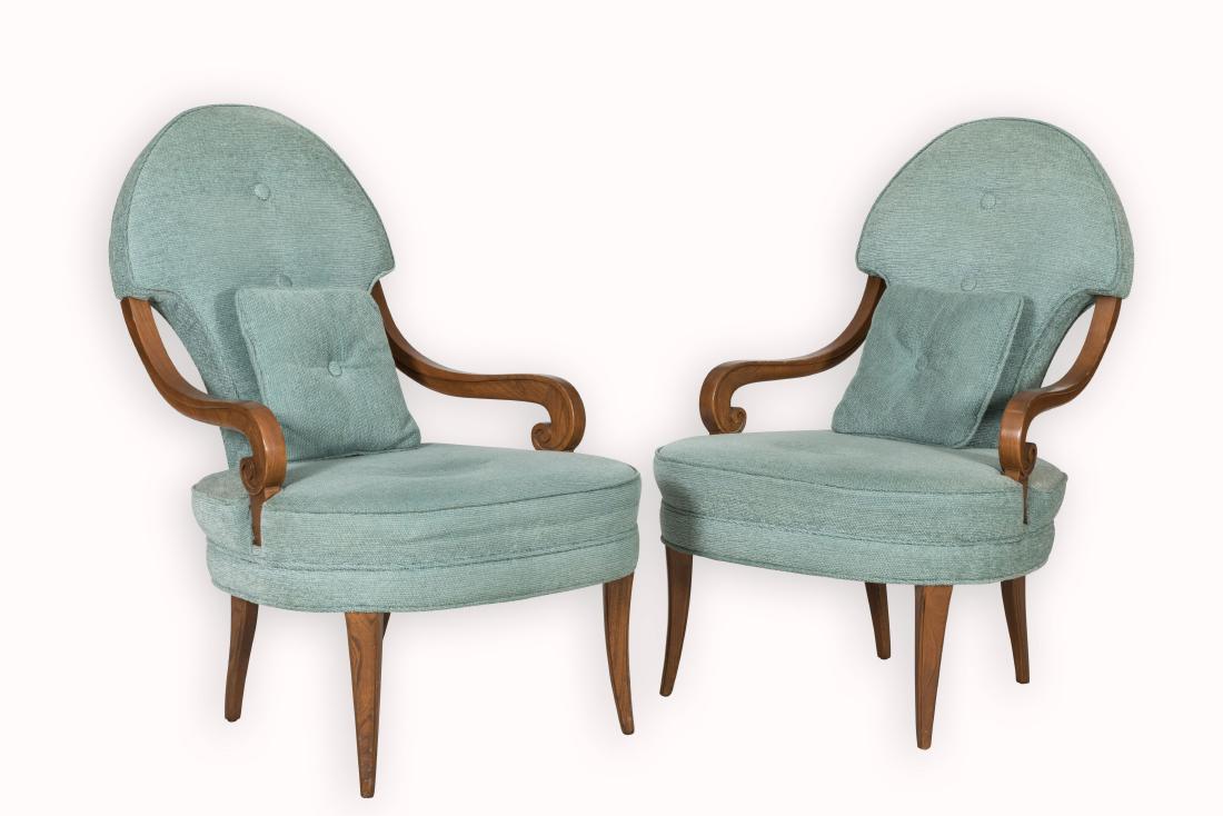 Pair Rolled Arm Chairs (1 of 4)