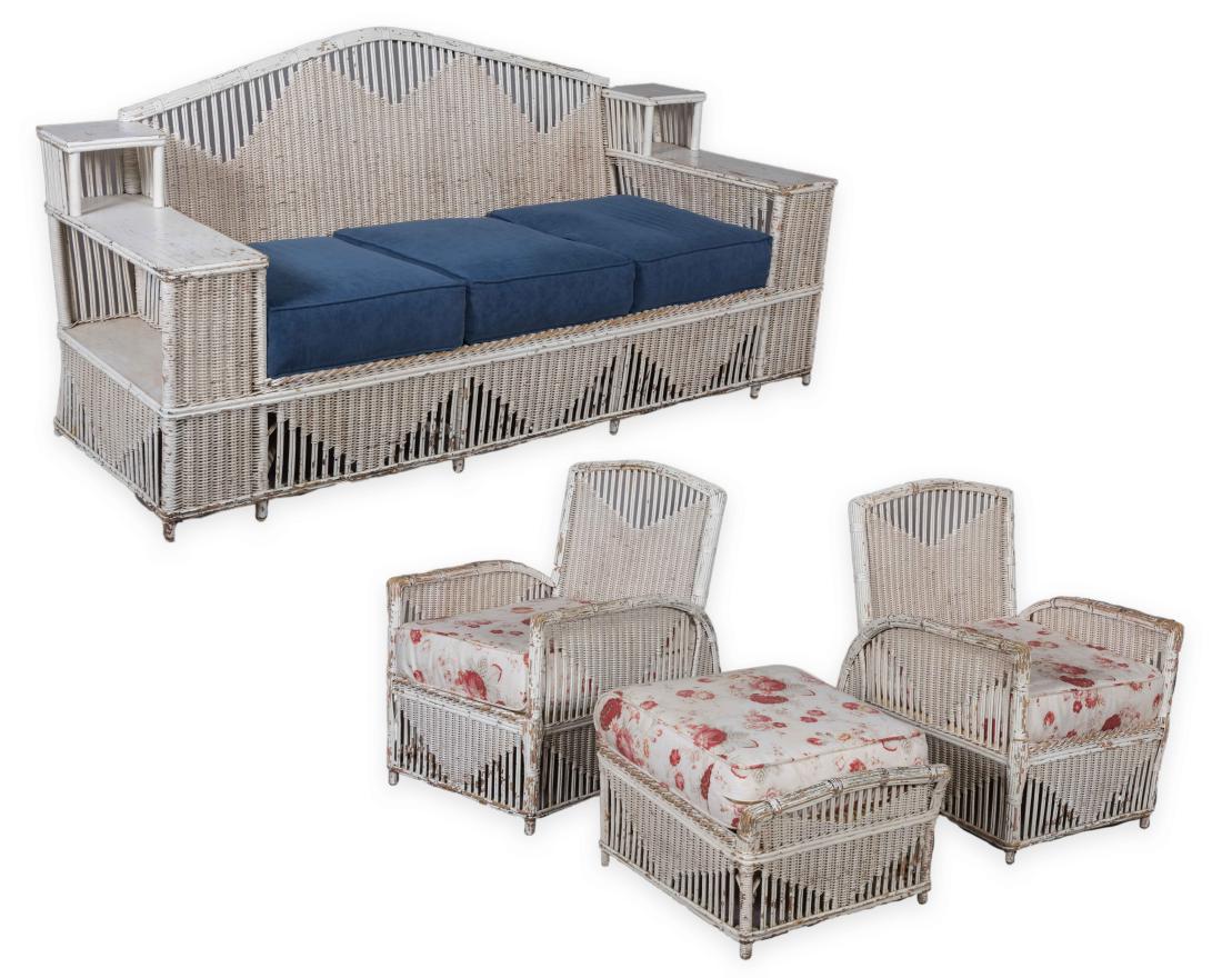 Four Piece Split Rattan and Wicker Porch Set (1 of 9)