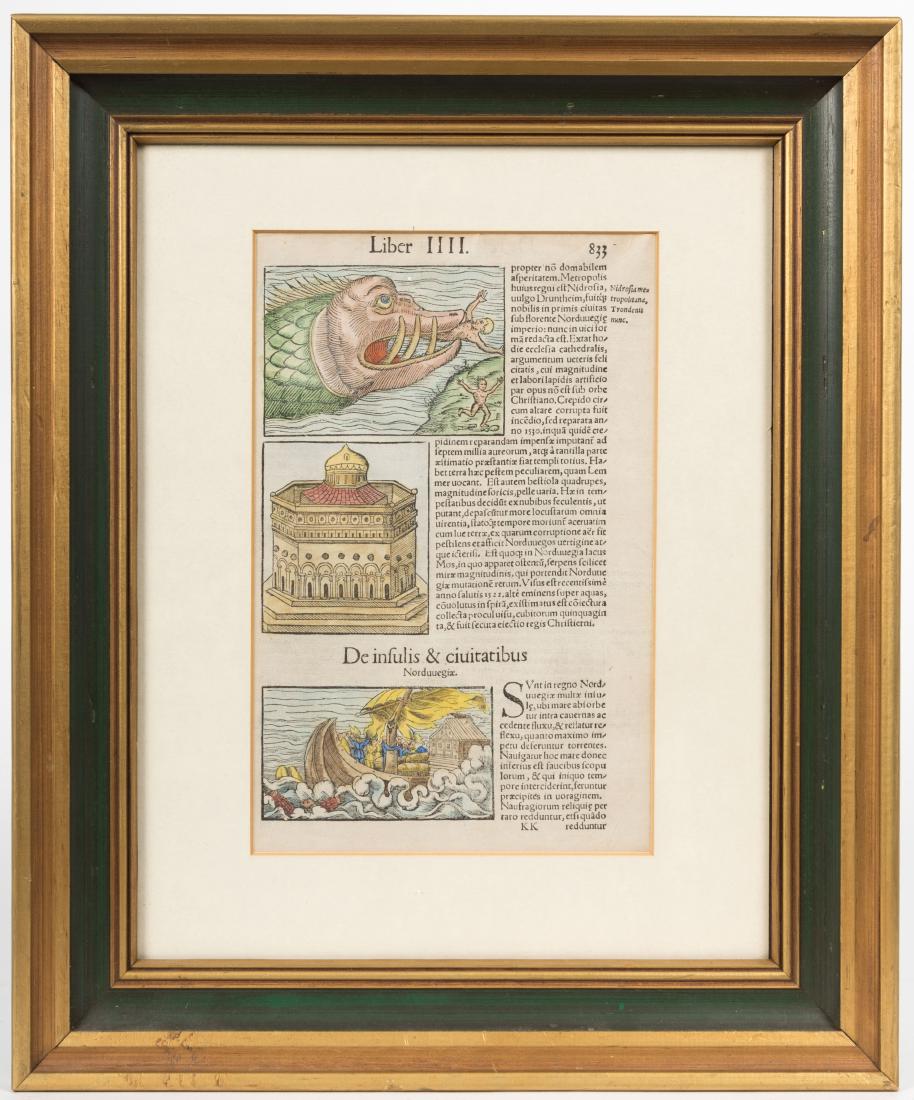 Sebastian Munster - 16th C Hand Colored Book Plate (1 of 4)