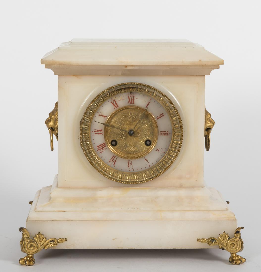 French Onyx and Bronze Mantle Clock (1 of 3)
