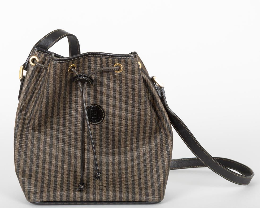 Fendi Drawstring Handbag: Description - Fendi handbag with drawstring Dimensions - 9" x 9" x 4"