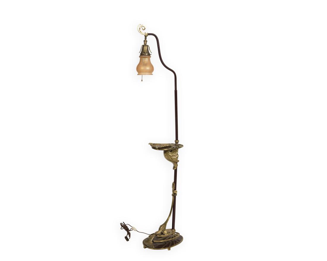 Art Deco Brass and Iron Floor Lamp (1 of 1)