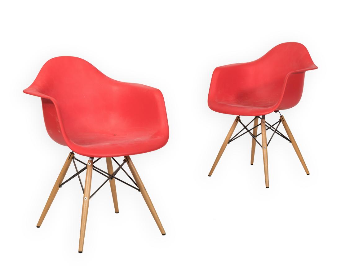 Pair Eames Style Tulip Chairs (1 of 3)