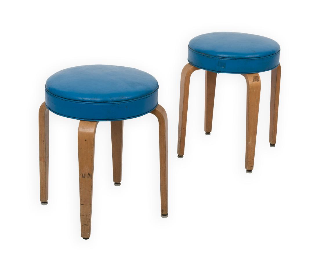 Pair Thonet Style Bentwood Stools (1 of 5)