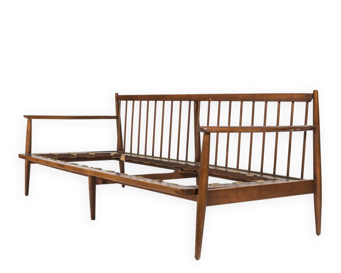 Sculpted Arm Walnut Sofa (1 of 6)