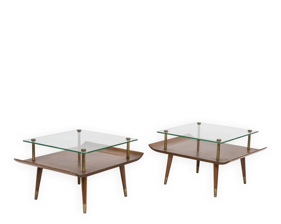 Pair Two Tier End Tables (1 of 4)