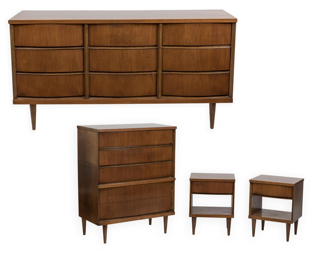 Four Piece Bassett Walnut Bedroom Set (1 of 6)