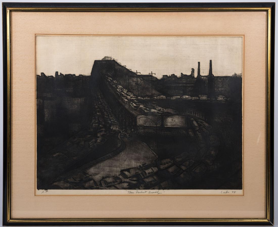 Gerson Leiber - Etching - "Thru Darkest Brooklyn" (1 of 6)