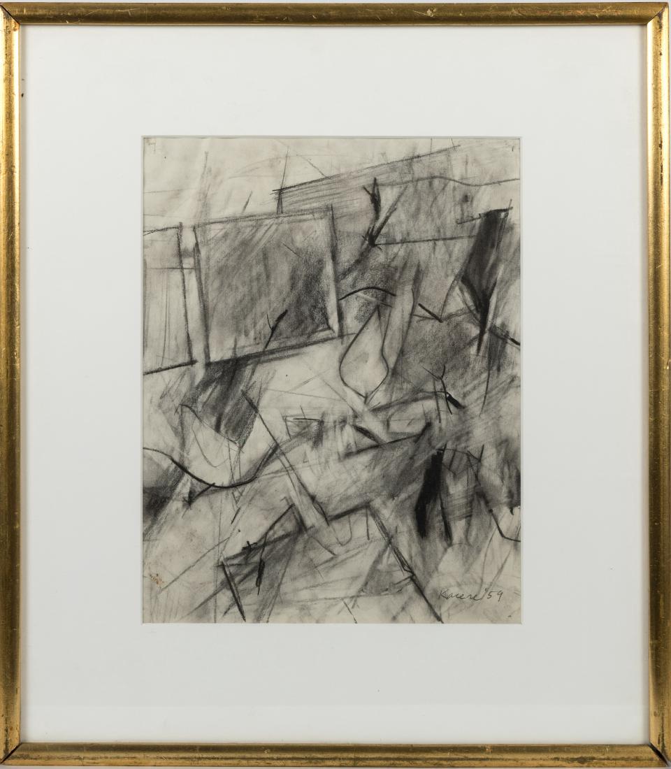 John Kacere - Black Wash Drawing - "Untitled #6" (1 of 4)