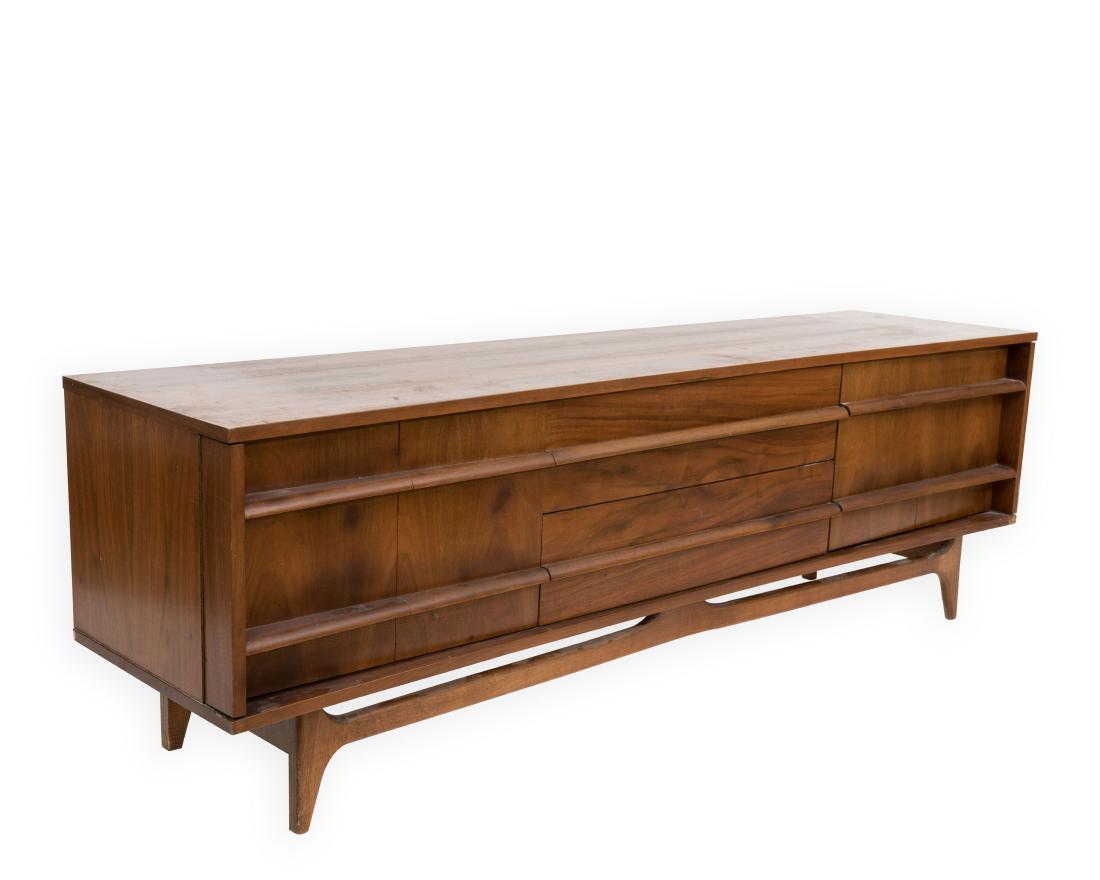 Concave Walnut Low Credenza (1 of 3)