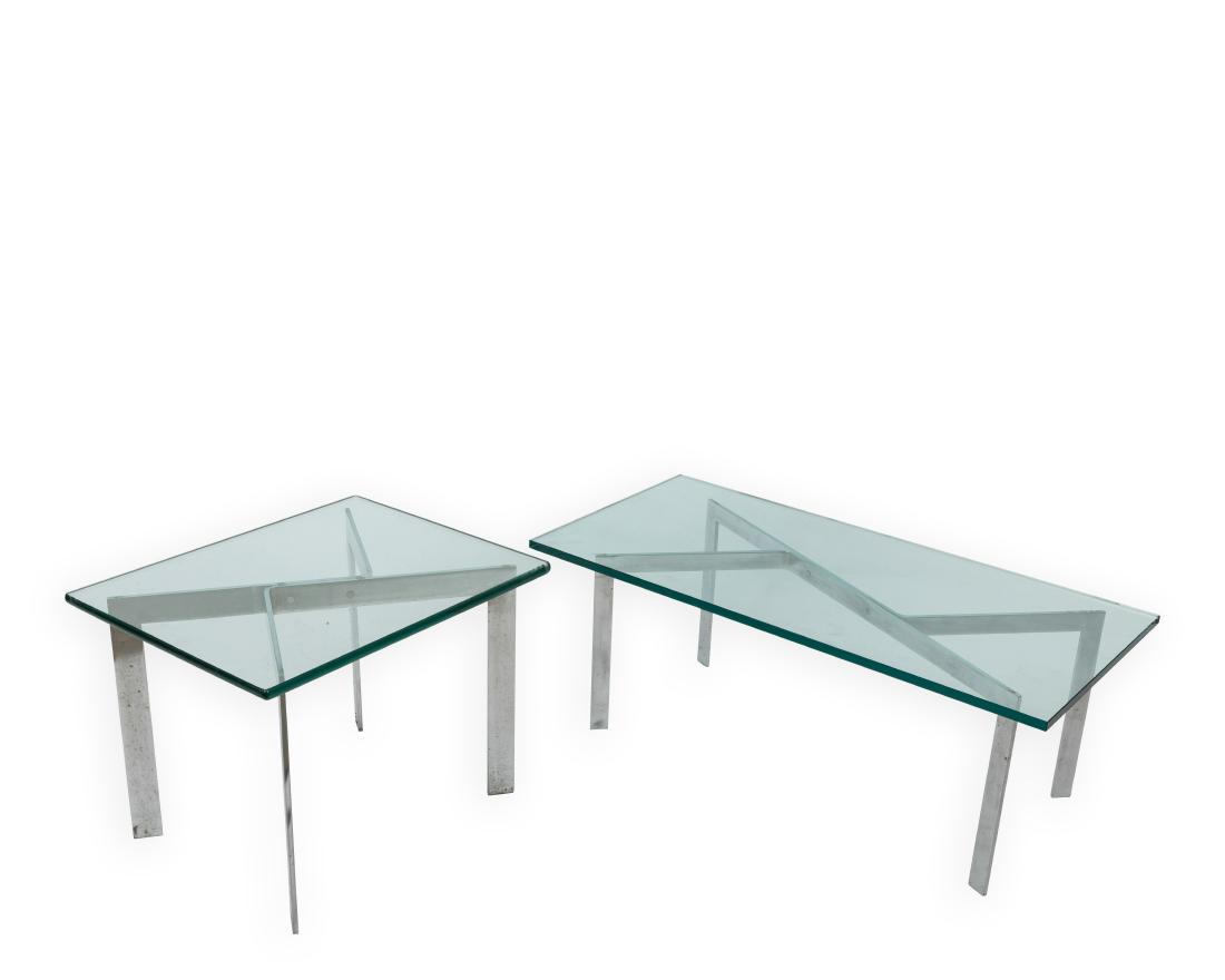 Chrome and Glass Coffee Table and End Tables (1 of 3)