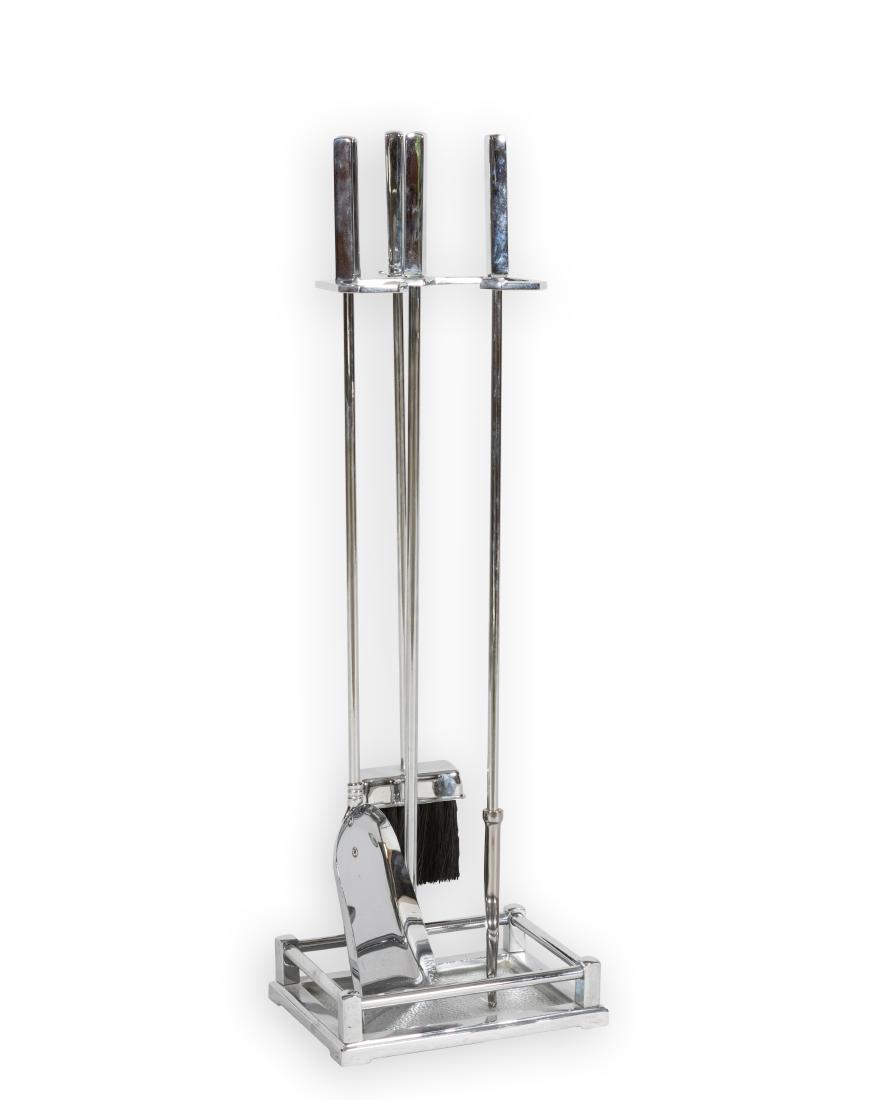 Chrome Sunset Fireplace Tool Set - Signed (1 of 2)