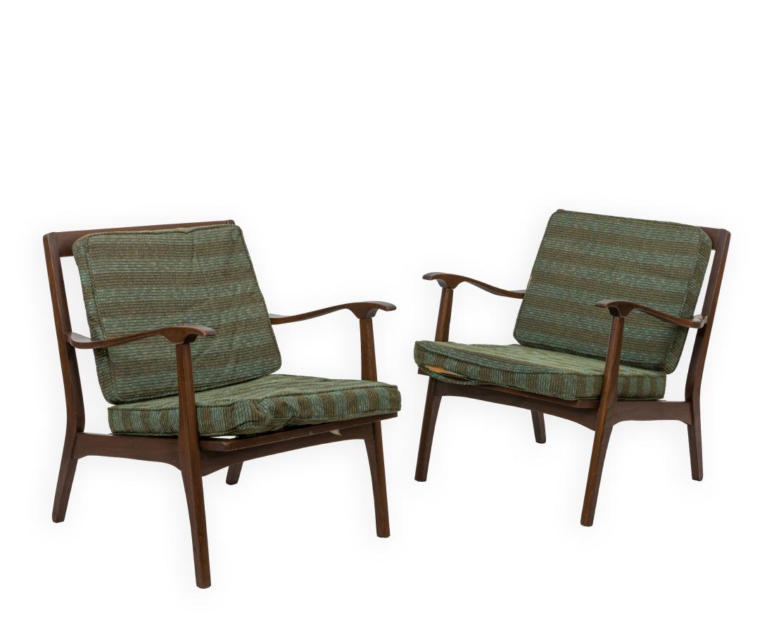 Pair Sculpted Arm Lounge Chairs (1 of 3)