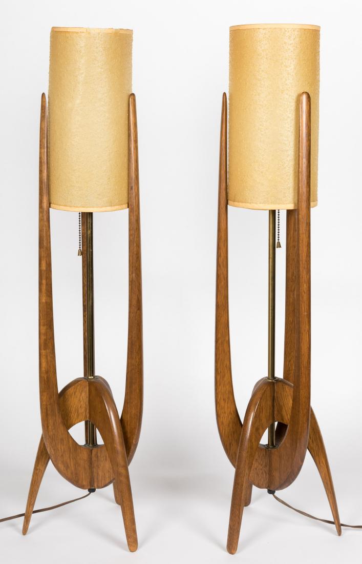 Pair Walnut Table Lamps (1 of 3)