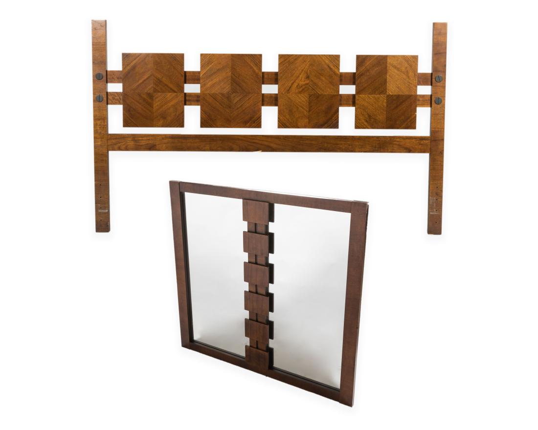 Lane Brutalist Style Headboard and Mirror (1 of 4)