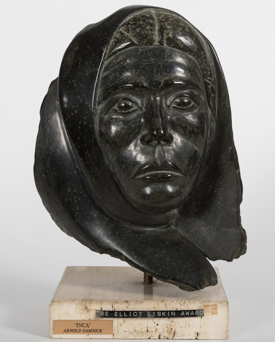 Marble Inca - Signed Arnold Samick: Description - A marble Inca signed Arnold Samick. Dimensions - 17" x 12" x 8"