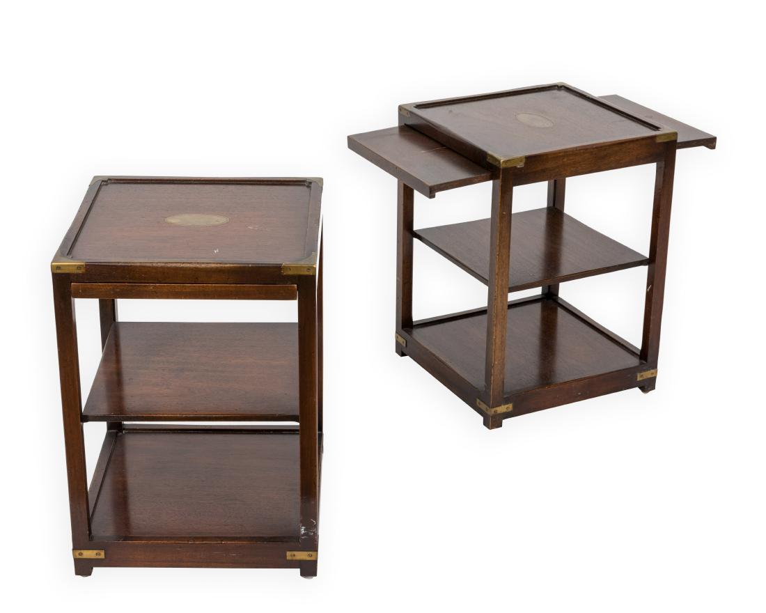 Pair Campaign Style End Tables (1 of 3)