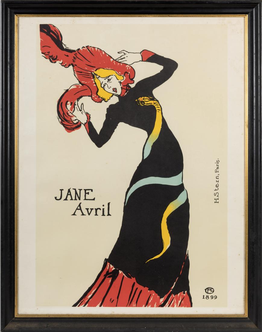 After Lautrec - Jane Avril: Description - Lithograph poster after Henri de Toulouse-Lautrec. Dimensions - Frame - 31.5" x 24.5"