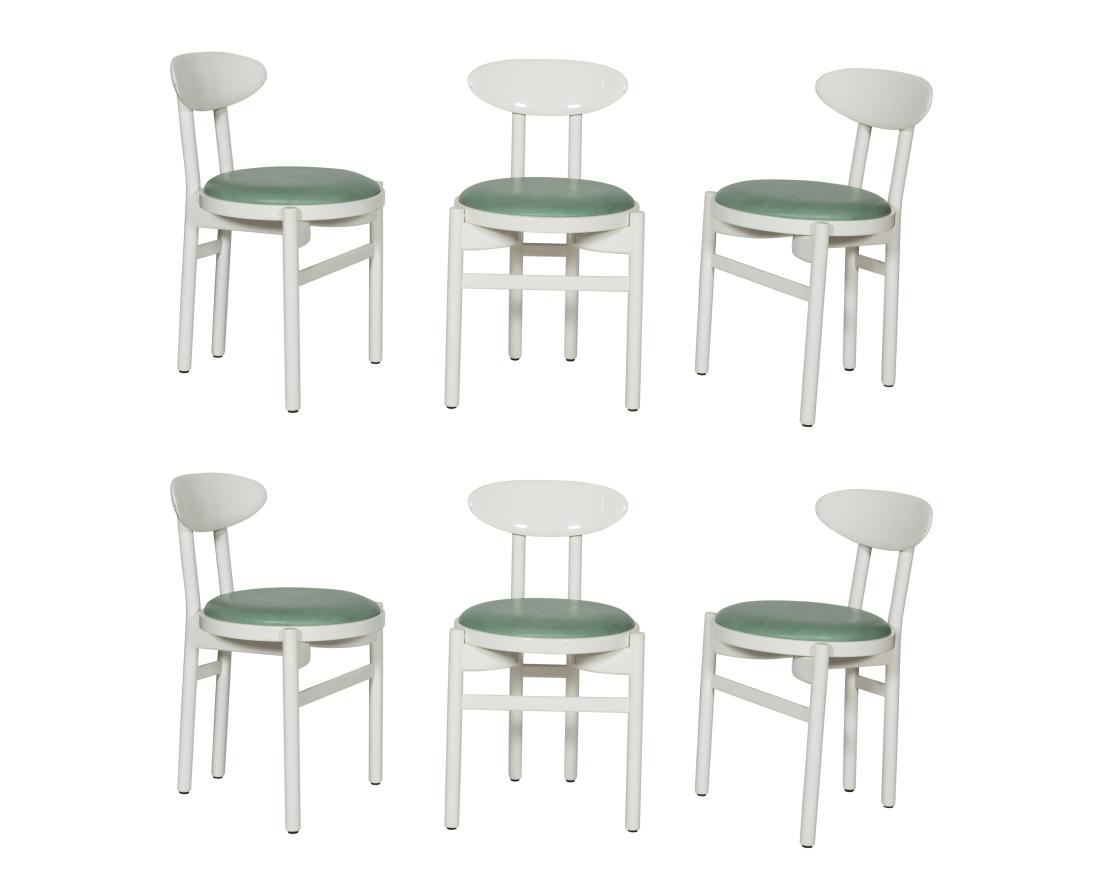 Six Pozzi White Lacquer Chairs - Signed (1 of 4)