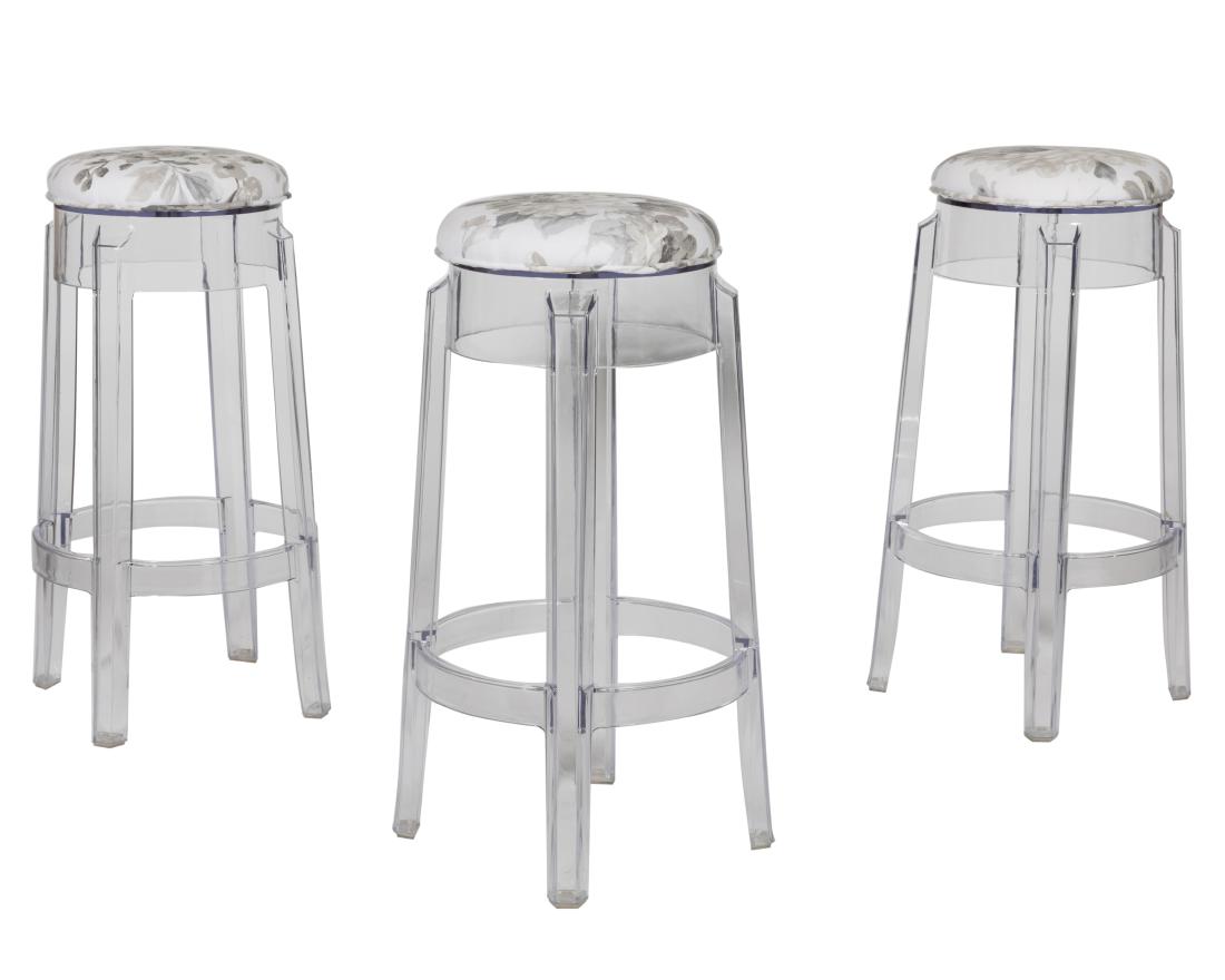 Three Lucite Barstools (1 of 2)
