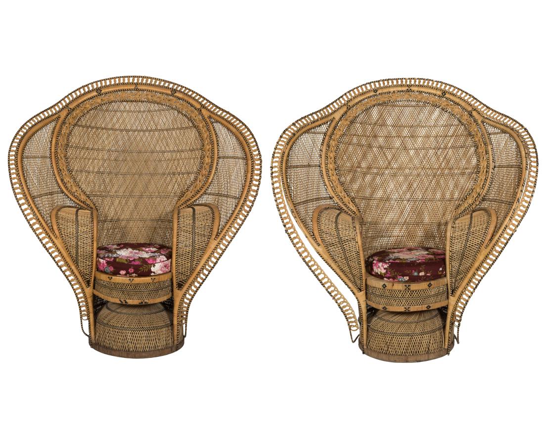 Pair Cobra Peacock Chairs (1 of 6)