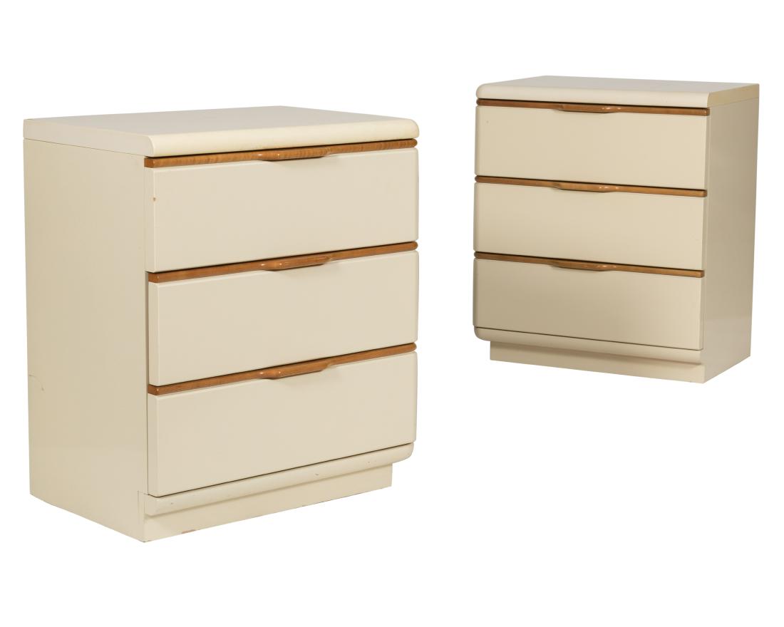 Pair Lane Alta Vista Lacquered Bachelor Chests: Description - A pair of Lane Alta Vista bachelor chests. Dimensions - 30.5" x 26" x 18"
